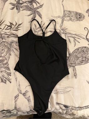 Black One-Piece body suit with Strappy Back